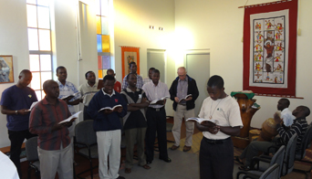 Novices sing at morning Mass