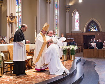 Bishop Rhoades with Fr Matt Hovde, CSC