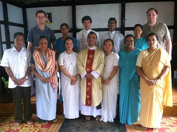 Chris Brennan, CSC and Brendan Ryan, CSC with other religious in Bangladesh
