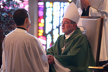 Deacon Pietrocarlo, CSC With Bishop Colgan, CSC