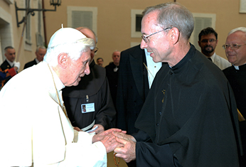 Fr Jim Phalen, CSC meeting Pope Benedict XVI