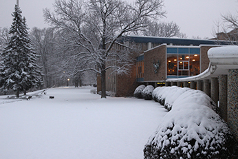 A snowy scene at Moreau Seminary